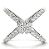 Double Row Prong Halo Fashion Ring in Gold