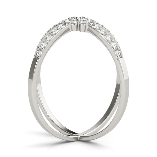 Double Row Prong Halo Fashion Ring in Gold