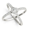 Double Row Prong Halo Fashion Ring in Gold