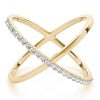 Single Row Shared Prong Fashion Ring in Gold