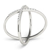 X-Shaped Shared Prong Fashion Rings in Gold