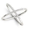 X-Shaped Shared Prong Fashion Rings in Gold
