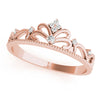 Filigree Crown Shape Milgrain Fashion Rings in Gold