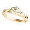 Filigree Crown Shape Milgrain Fashion Rings in Gold
