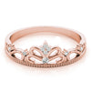 Filigree Crown Shape Milgrain Fashion Rings in Gold