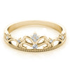 Filigree Crown Shape Milgrain Fashion Rings in Gold