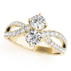 2-Stone Twisted Shank Fashion Ring in Gold