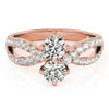 2-Stone Twisted Shank Fashion Ring in Gold