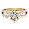 2-Stone Twisted Shank Fashion Ring in Gold