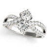 2-Stone Twisted Shank Fashion Ring in Gold