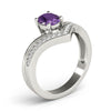 V-Shaped Prong In Channel Oval Color Ring in Gold