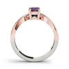 V-Shaped Prong In Channel Oval Color Ring in Gold