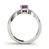 V-Shaped Prong In Channel Oval Color Ring in Gold