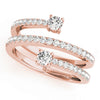 2-Stone Multirow Spiral Fashion Rings in Gold