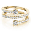 2-Stone Multirow Spiral Fashion Rings in Gold