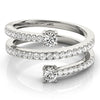 2-Stone Multirow Spiral Fashion Rings in Gold