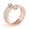 2-Stone Multirow Spiral Fashion Rings in Gold