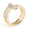 2-Stone Multirow Spiral Fashion Rings in Gold