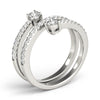 2-Stone Multirow Spiral Fashion Rings in Gold