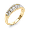 3-Row Graduating Fashion Ring in Gold