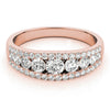 3-Row Graduating Fashion Ring in Gold