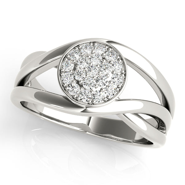 Bezel Set Cluster Fashion Band in Gold