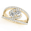 2-Stone Split Halo Fashion Ring in Gold