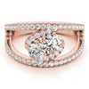 2-Stone Split Halo Fashion Ring in Gold