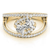 2-Stone Split Halo Fashion Ring in Gold
