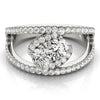 2-Stone Split Halo Fashion Ring in Gold