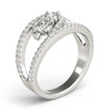 2-Stone Split Halo Fashion Ring in Gold