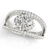 2-Stone Split Halo Fashion Ring in Gold