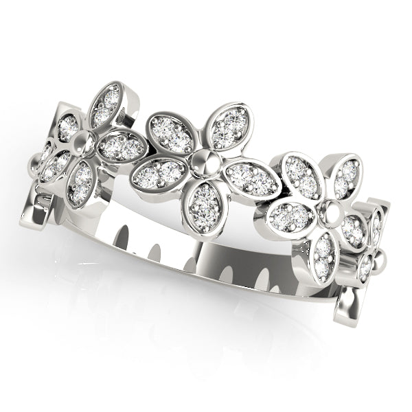 Nature Inspired Floral Shape Stackable Fashion Ring in Gold