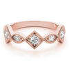 Vintage Alternating Marquise & Square Milgrain Fashion Ring in Gold