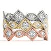 Vintage Alternating Marquise & Square Milgrain Fashion Ring in Gold