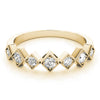 Square Shaped Milgrain Stackable Ring in Gold