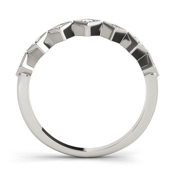 Square Shaped Milgrain Stackable Ring in Gold