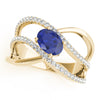 Double Row Split Shank Oval Fashion Rings in Gold