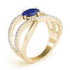 Double Row Split Shank Oval Fashion Rings in Gold