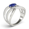 Double Row Split Shank Oval Fashion Rings in Gold