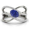 Double Row Split Shank Oval Fashion Rings in Gold
