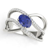 Double Row Split Shank Oval Fashion Rings in Gold