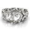 Prong Set Filigree Fashion Rings in Gold