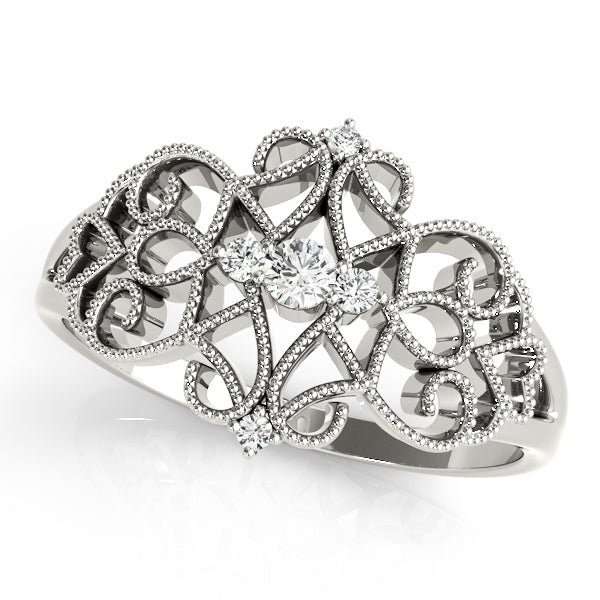 Vintage Inspired Milgrain Filigree Fashion Rings in Gold