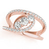 Bypass 3-Stone Split Shank Fashion Rings in Gold