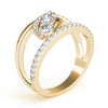 Bypass 3-Stone Split Shank Fashion Rings in Gold