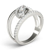 Bypass 3-Stone Split Shank Fashion Rings in Gold