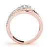 Bypass 3-Stone Split Shank Fashion Rings in Gold