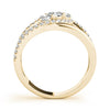 Bypass 3-Stone Split Shank Fashion Rings in Gold