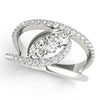 Bypass 3-Stone Split Shank Fashion Rings in Gold